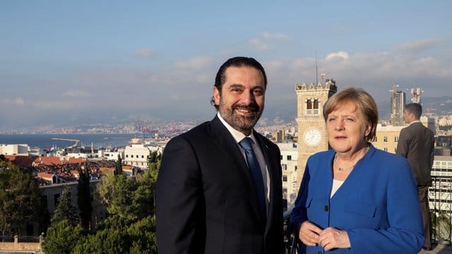 Der libanesische Ministerpräsident Saad Hariri empfängt Kanzlerin Angela Merkel in Beirut. Der libanesische Ministerpräsident Saad Hariri empfängt Kanzlerin Angela Merkel in Beirut.