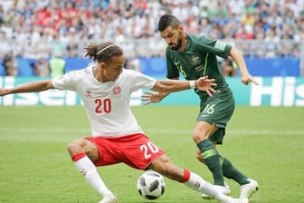 Erlebt bei der WM ein Auf und Ab: Dänemarks Bundesliga-Legionär Yussuf Poulsen.