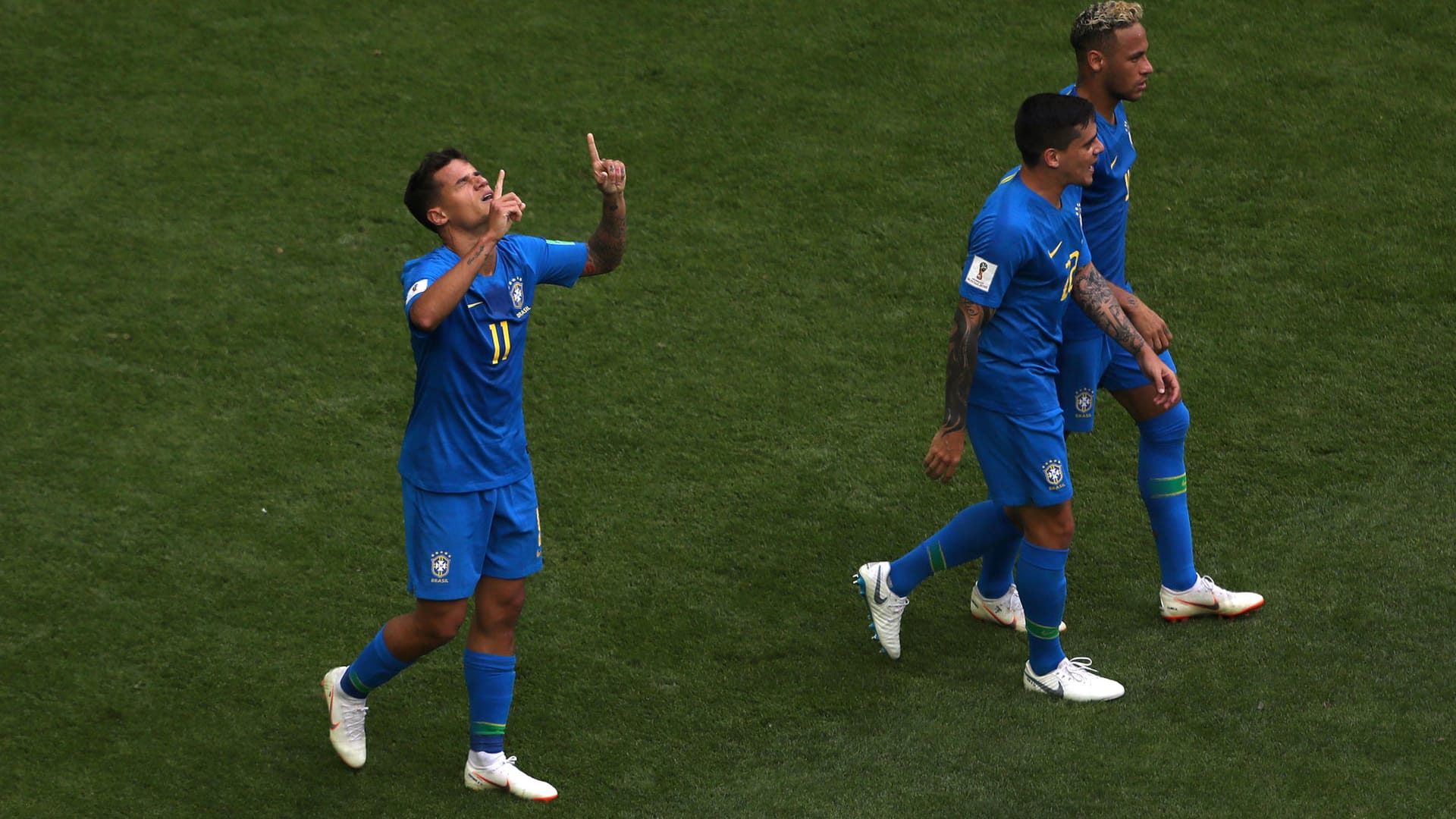 Erzielten die Treffer für Brasilien: Philippe Coutinho (l.) und Neymar (r.).