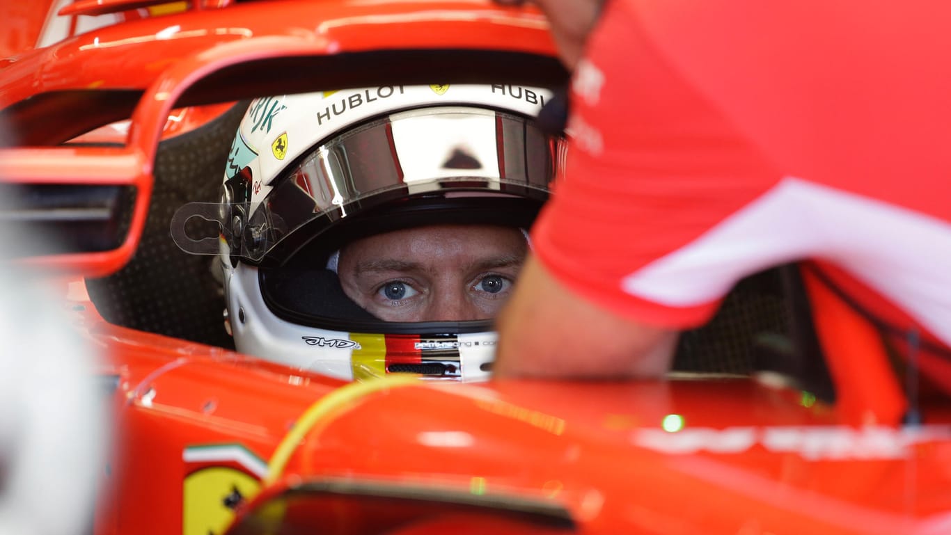 Sebastian Vettel in Le Castallet: Auch beim zweiten Freien Training konnte der Ferrari-Pilot nicht überzeugen.