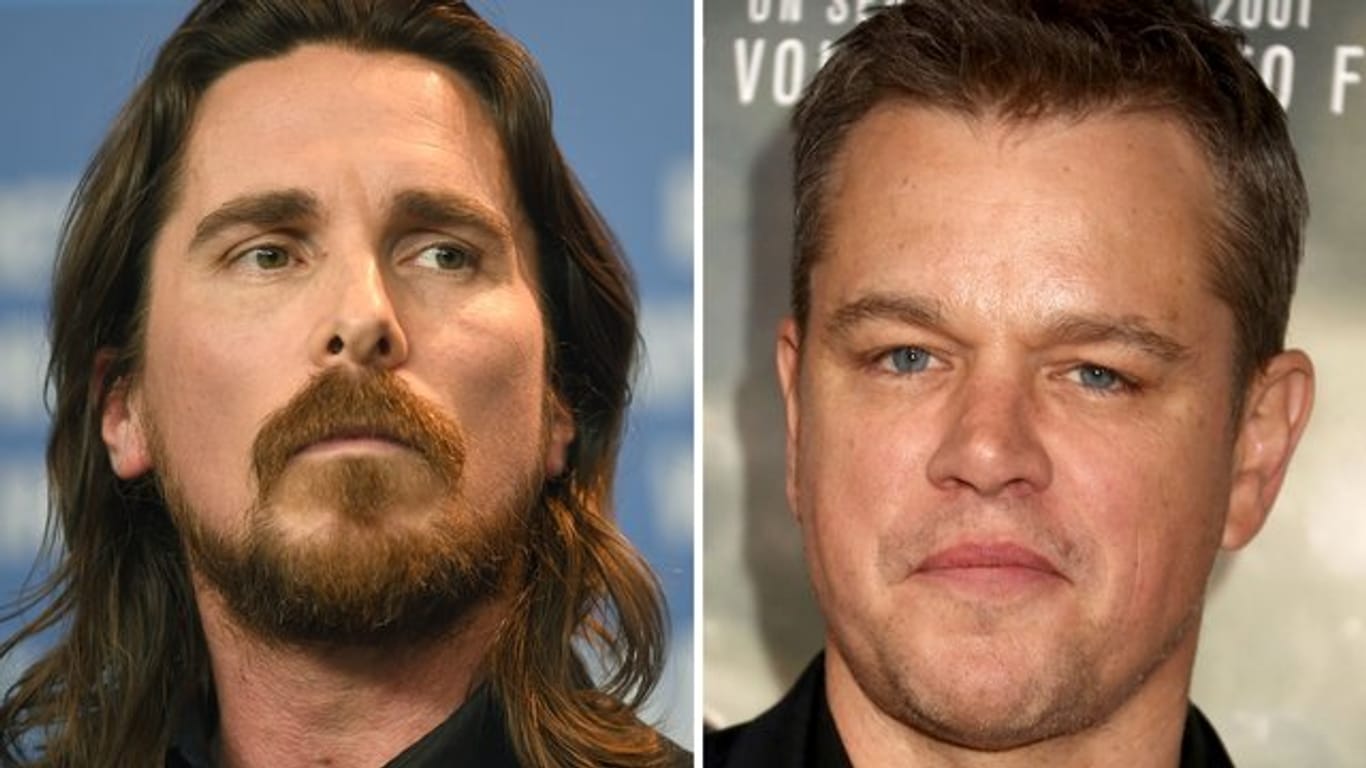 Christian Bale (l) und Matt Damon werden bald gemeinsam vor der Kamera stehen.