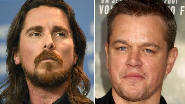 Christian Bale (l) und Matt Damon werden bald gemeinsam vor der Kamera stehen.