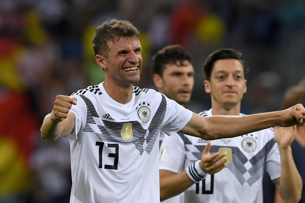 Blieb wieder ohne eigenen Treffer, freute sich aber riesig über den Sieg gegen Schweden: Thomas Müller.