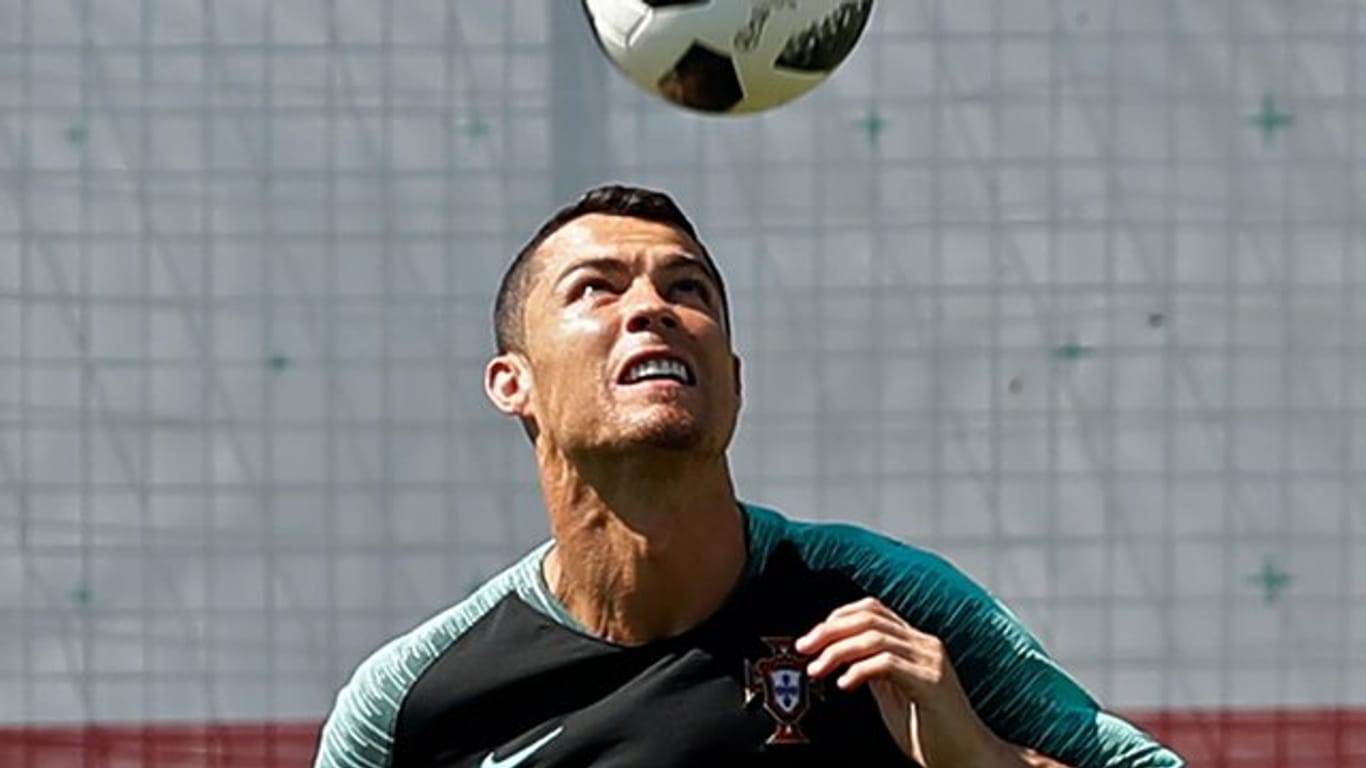 Portugals Superstar Cristiano Ronaldo beim Training.