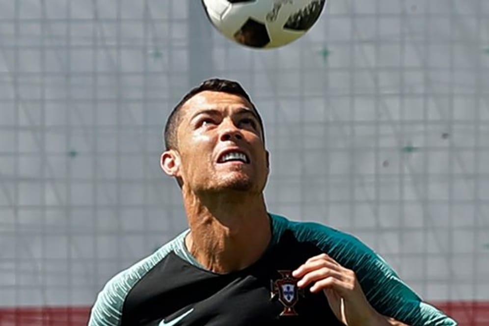 Portugals Superstar Cristiano Ronaldo beim Training.