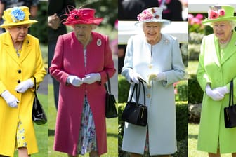 Die Queen mal vier: Nur einige ihrer farbenfrohen Looks.