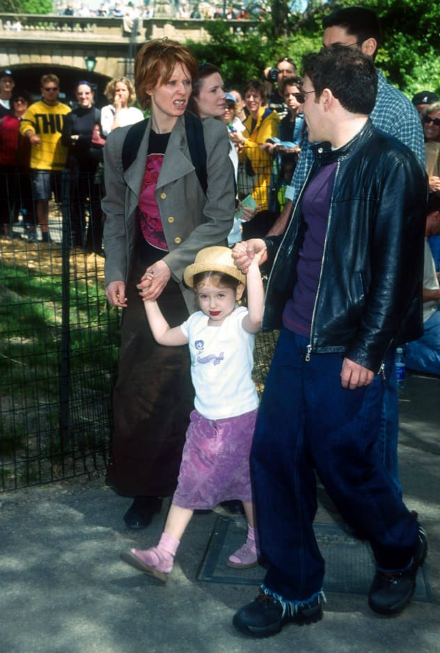 Damals noch ein Mädchen: Cynthia Nixon mit ihrem Ex-Mann Danny Mozes und Tochter Samantha.