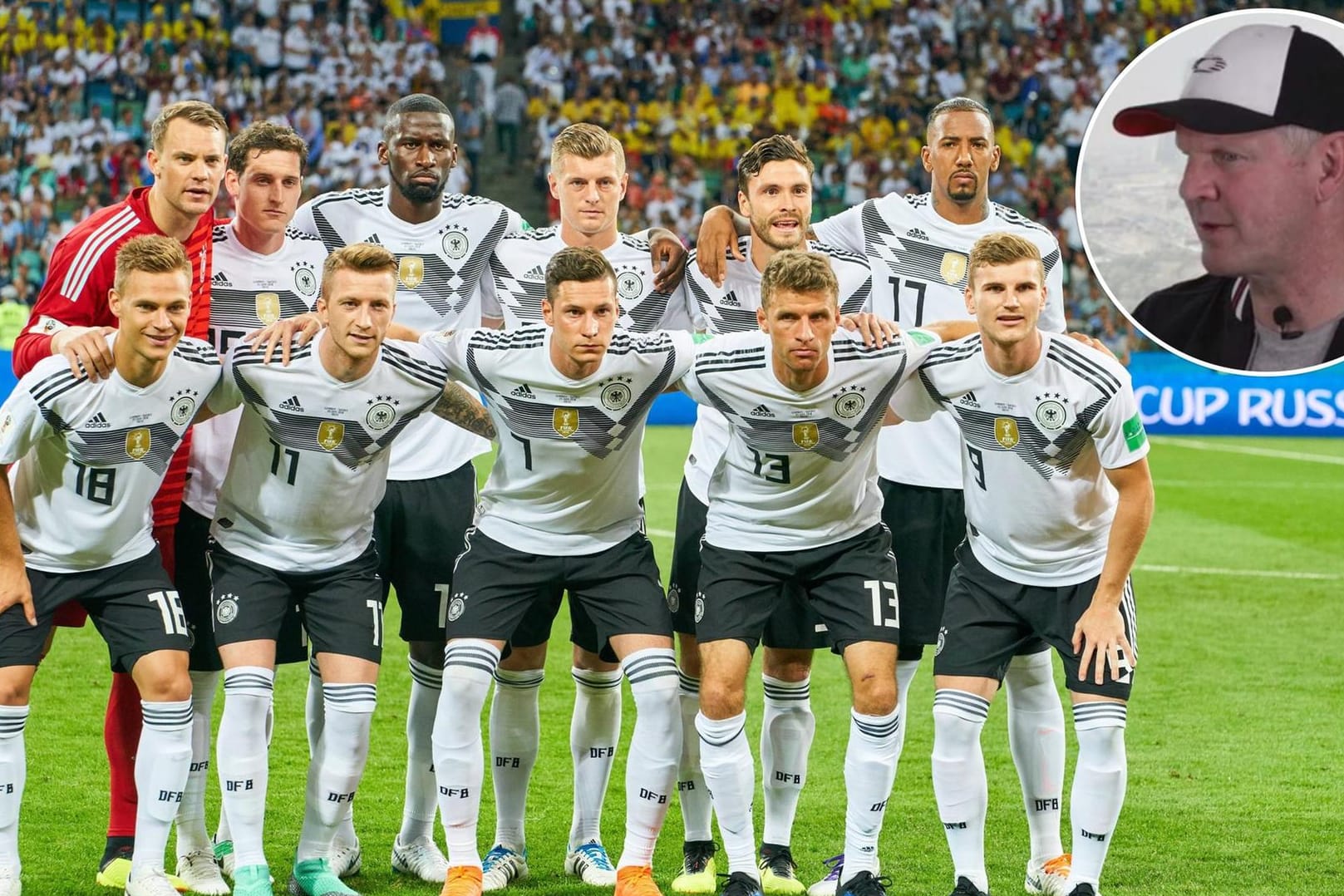 Klare Meinung: Stefan Effenberg (oben rechts) sieht die DFB-Elf noch nicht am Ende ihrer Möglichkeiten.