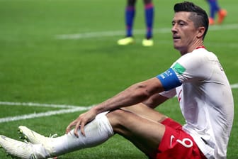 Völlig abgetaucht gegen Kolumbien: Robert Lewandowski, der die Schuld für das Ausscheiden aber lieber bei seinen Teamkollegen suchte.