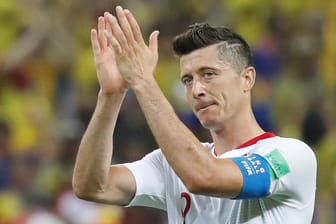 Robert Lewandowski nach Polens Niederlage gegen Kolumbien: Der Bayern-Star konnte bei der WM in Russland nicht überzeugen.