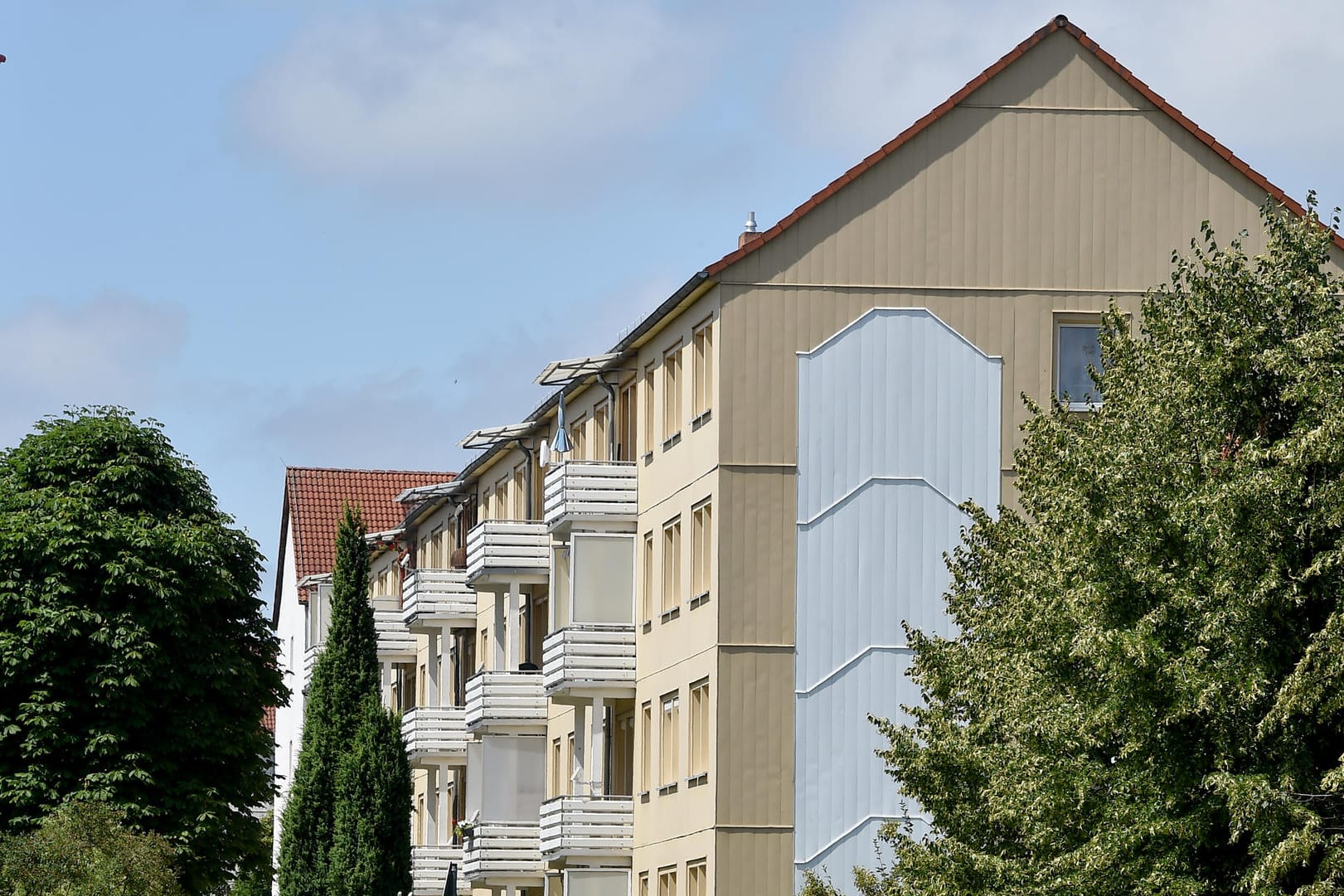 Häuser in Calau, wo das Waffenarsenal gefunden wurde: 72 Menschen waren von der Räumung betroffen.