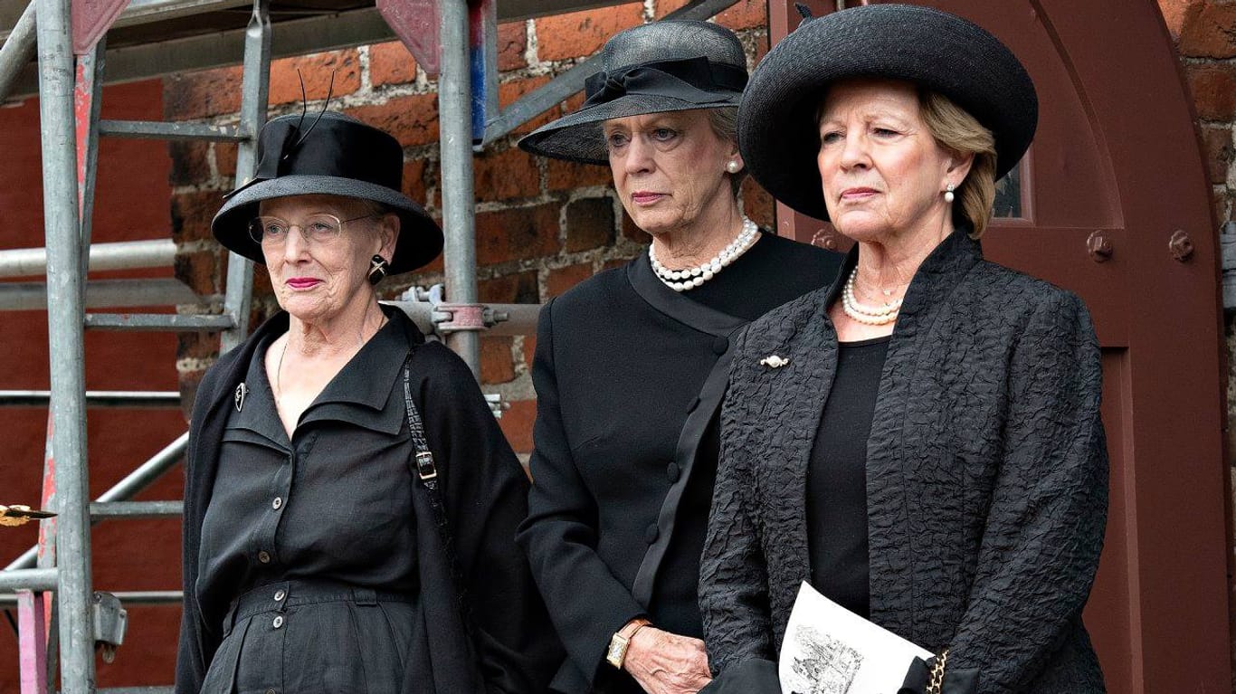 Trauer in Dänemark: Königin Margrethe, Prinzessin Benedikte und Königin Anne-Marie bei der Beerdigung von Prinzessin Elisabeth.