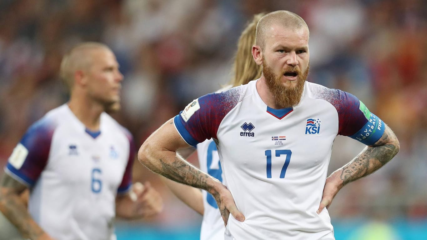 Frust bei Aron Gunnarsson: Für Island ist die WM nach dem 1:2 gegen Kroatien beendet.