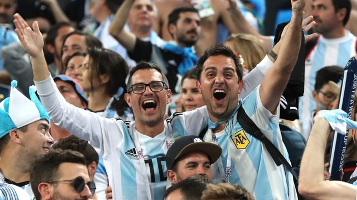 Die Argentinien-Fans waren nach dem Sieg gegen Nigeria völlig aus dem Häuschen.