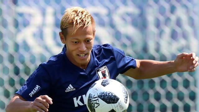Keisuke Honda beim Training der Japaner.