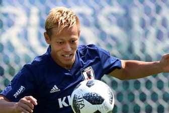 Keisuke Honda beim Training der Japaner.