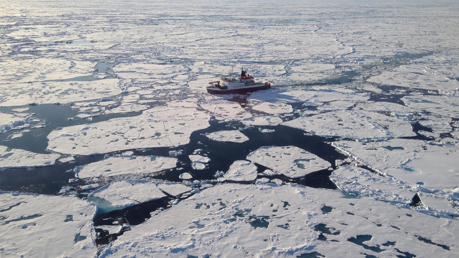 Der Eisbrecher Polarstern auf einer Forschungsfahrt: Mit der natürlichen Bewegung des Eises will sich das Schiff durch die Arktis schieben lassen. (Archivbild)