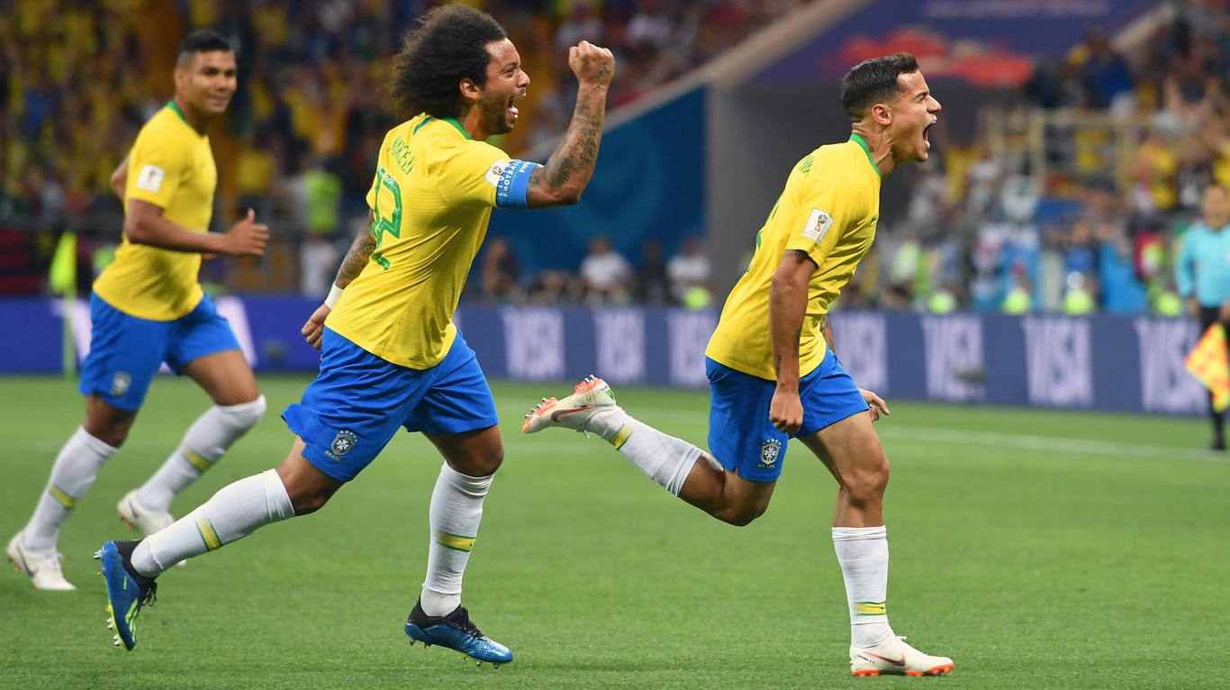 Brasilien jubelt: Die Mannschaft hat ein Tor bei der WM 2018 gegen die Schweiz geholt.