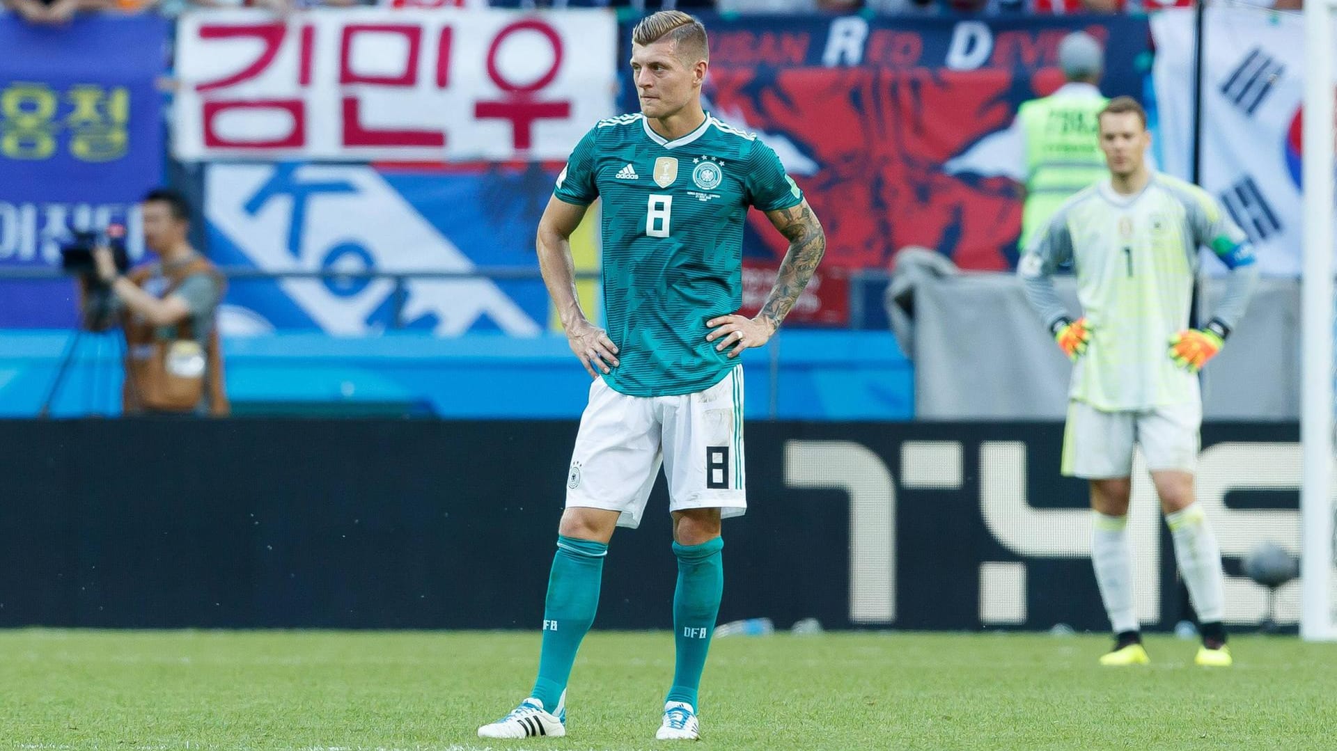 Frust bei Toni Kroos: Auch der Mittelfeldboss konnte die Abwehr von Südkorea nicht knacken. Er war noch einer der besseren Nationalspieler.