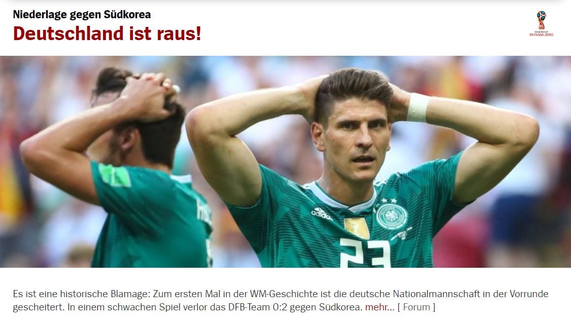 Titelseiten zum WM-Aus.