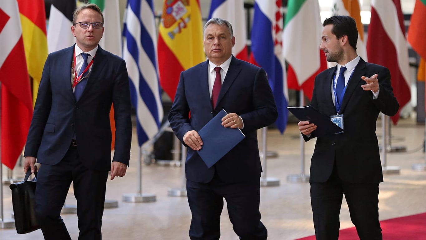 Orban auf dem EU-Gipfel in Brüssel: Orban hat als erster gegen die Quote zur Verteilung der Flüchtlinge in Europa gewettert.