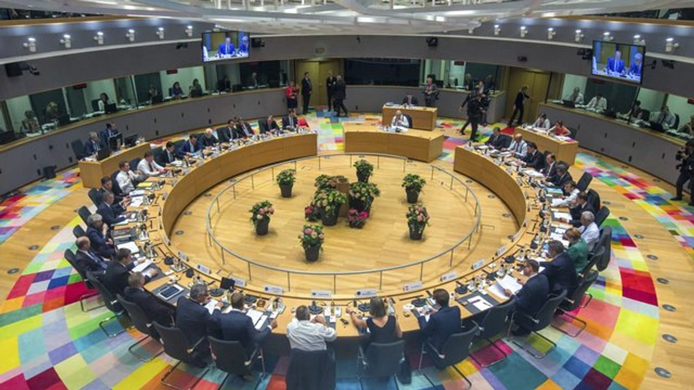 Überblick über den runden Tisch beim EU-Gipfeltreffen.