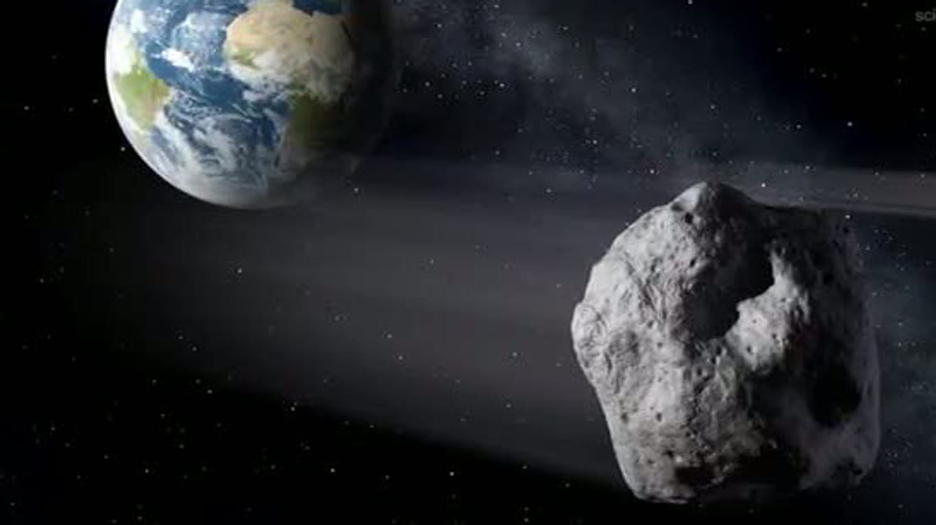 Himmelskörper: Die künstlerische Darstellung zeigt einen erdnahen Asteroiden im Vorbeiflug.
