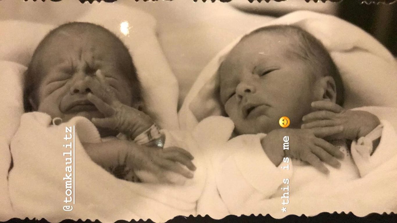 Goldige Erinnerung: Tom und Bill Kaulitz kurz nach ihrer Geburt im September 1989.