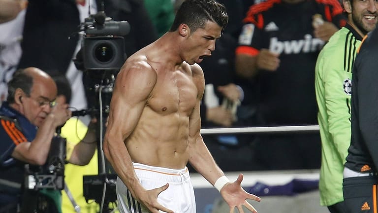 Seine oberkörperfreien Jubel sorgen gerne für Hohn und Spott. Cristiano Ronaldo ist das egal.