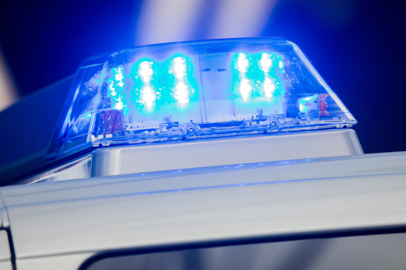 Blaulicht an einem Polizeiwagen: Dank einer Überwachungskamera konnte die Polizei die Täterin überführen. (Archivbild)