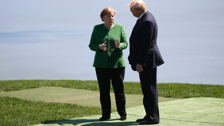 Angela Merkel und Donald Trump beim G7-Gipfel Anfang Juni: Trump schickte einen Beschwerdebrief wegen Verteidigungsausgaben.