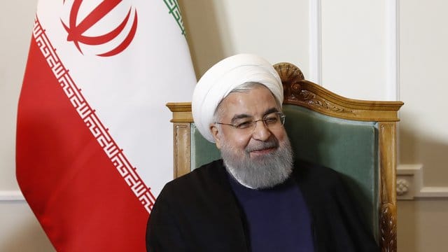 Hassan Ruhani, Präsident des Iran, während eines Treffens mit dem Präsidenten des Schweizer Bundesrats, Alain Berset. Hassan Ruhani, Präsident des Iran, während eines Treffens mit dem Präsidenten des Schweizer Bundesrats, Alain Berset.