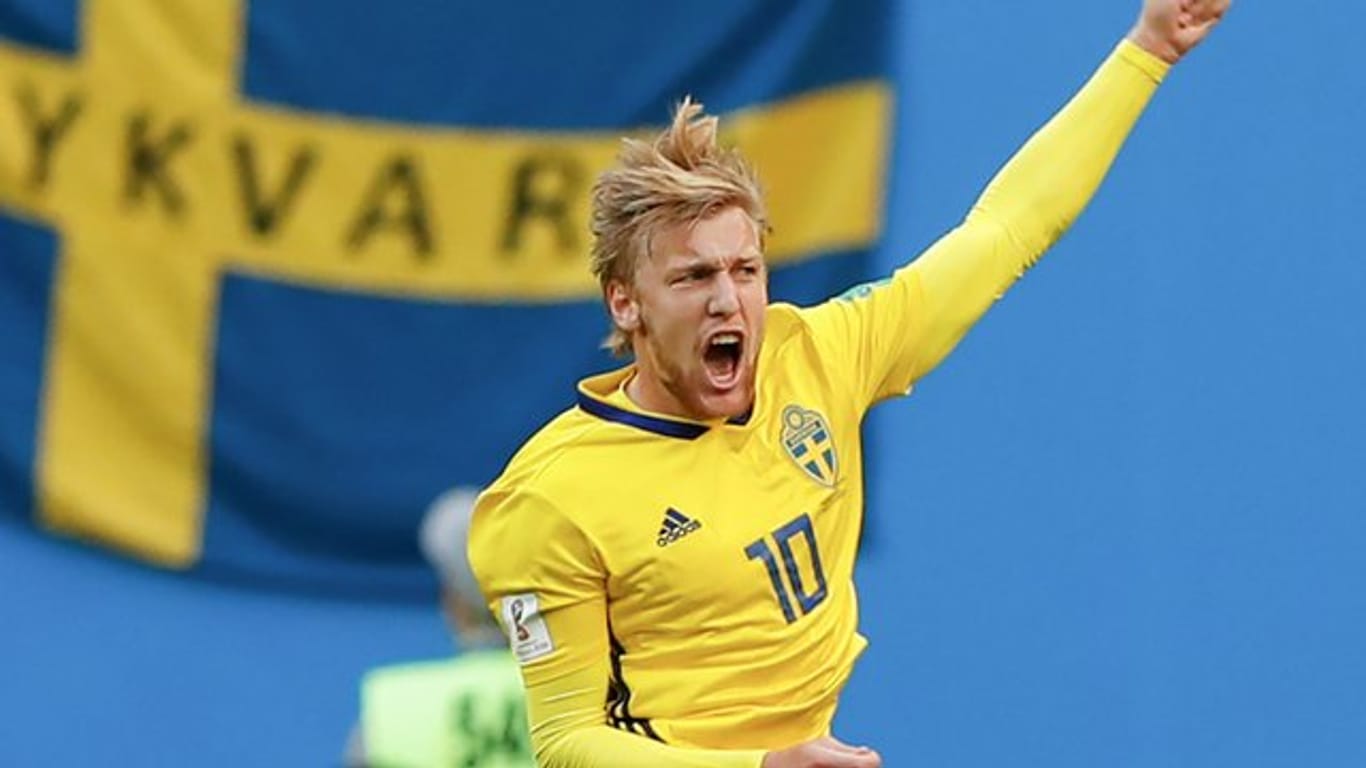 Emil Forsberg hat Schweden mit seinem Tor zum 1:0 gegen die Schweizer ins WM-Viertelfinale geführt.