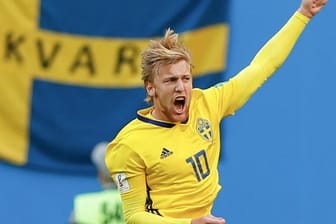 Emil Forsberg hat Schweden mit seinem Tor zum 1:0 gegen die Schweizer ins WM-Viertelfinale geführt.