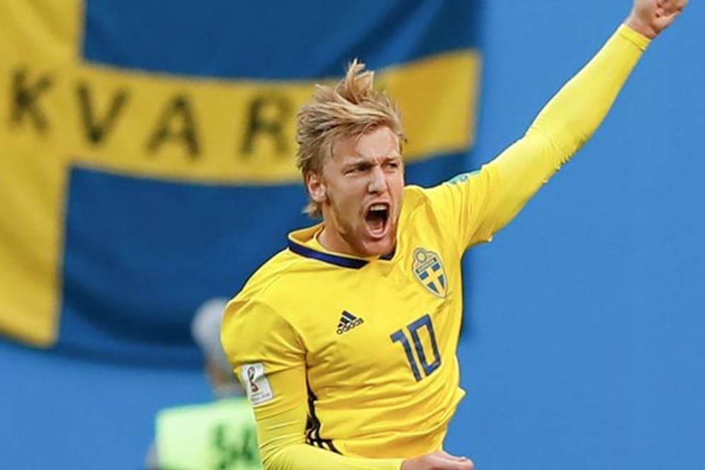 Emil Forsberg hat Schweden mit seinem Tor zum 1:0 gegen die Schweizer ins WM-Viertelfinale geführt.