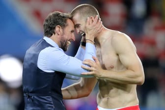 Jubel nach dem historischen Erfolg im Elfmeterschießen: Englands Trainer Gareth Southgate und sein Spieler Eric Dier.