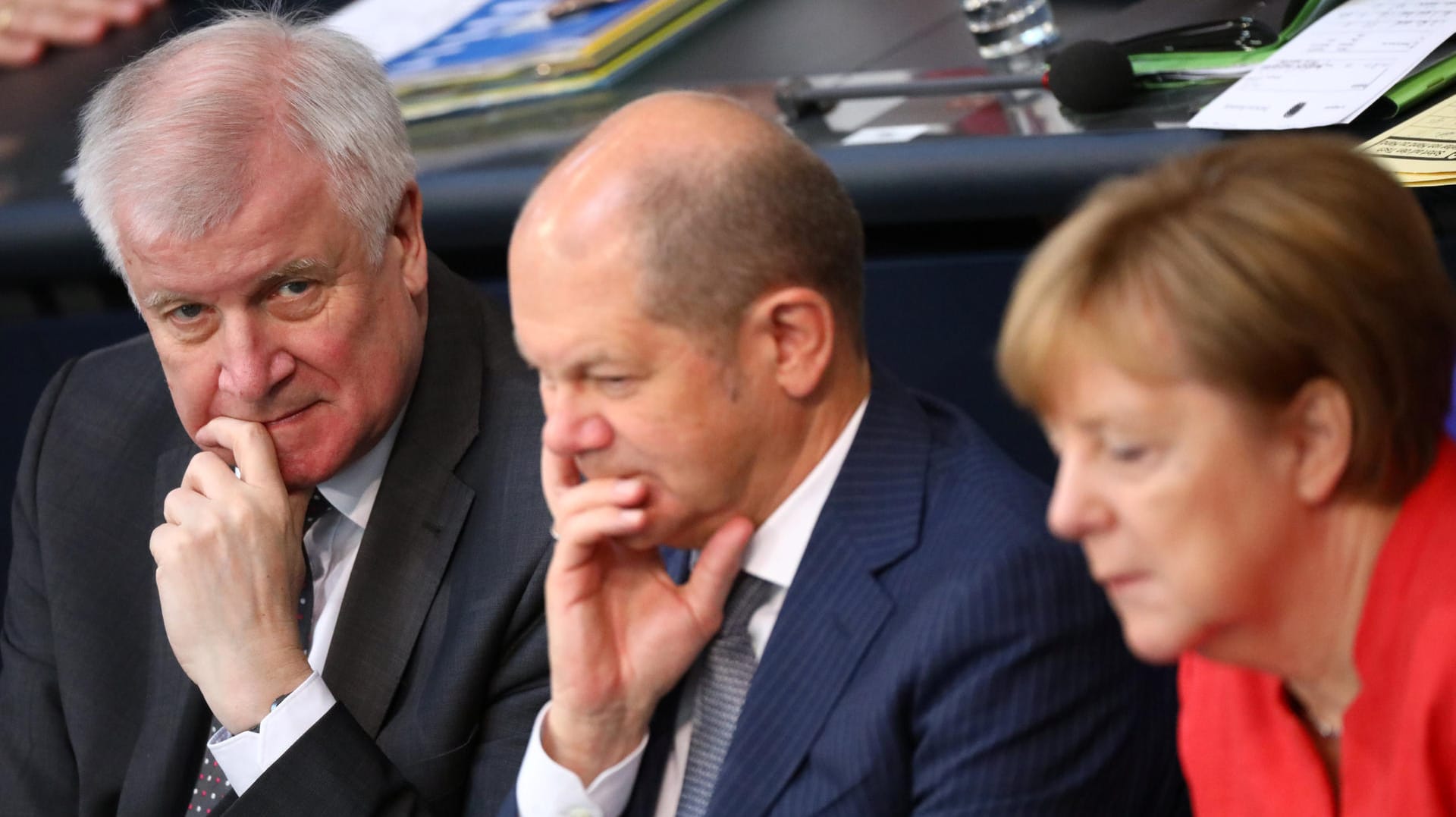 Kanzlerin Merkel, Innenminister Seehofer, Vizekanzler Scholz: "Diese Bundesregierung arbeitet."