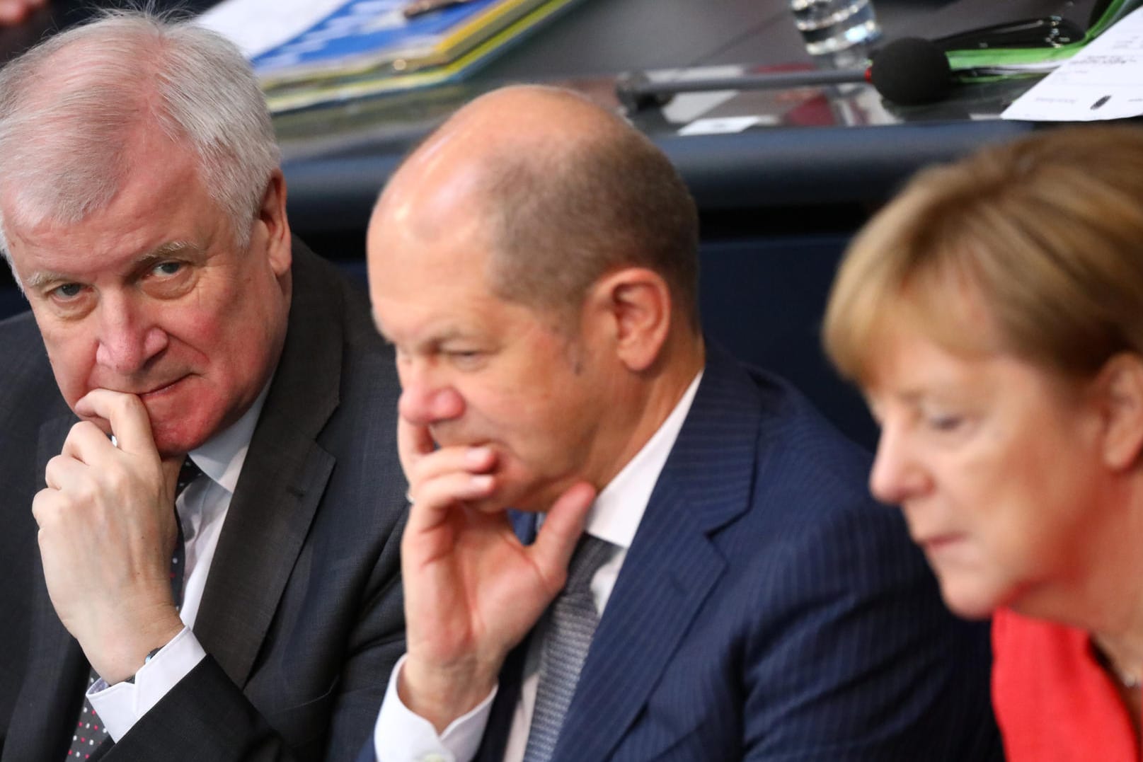 Kanzlerin Merkel, Innenminister Seehofer, Vizekanzler Scholz: "Diese Bundesregierung arbeitet."