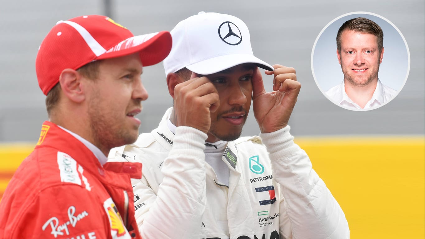Sebastian Vettel (links) führt die WM-Wertung mit nur einem Zähler Vorsprung auf Lewis Hamilton an.