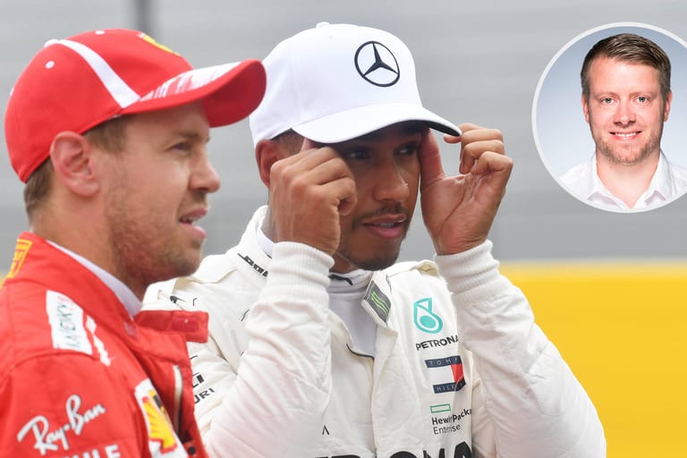 Sebastian Vettel (links) führt die WM-Wertung mit nur einem Zähler Vorsprung auf Lewis Hamilton an.