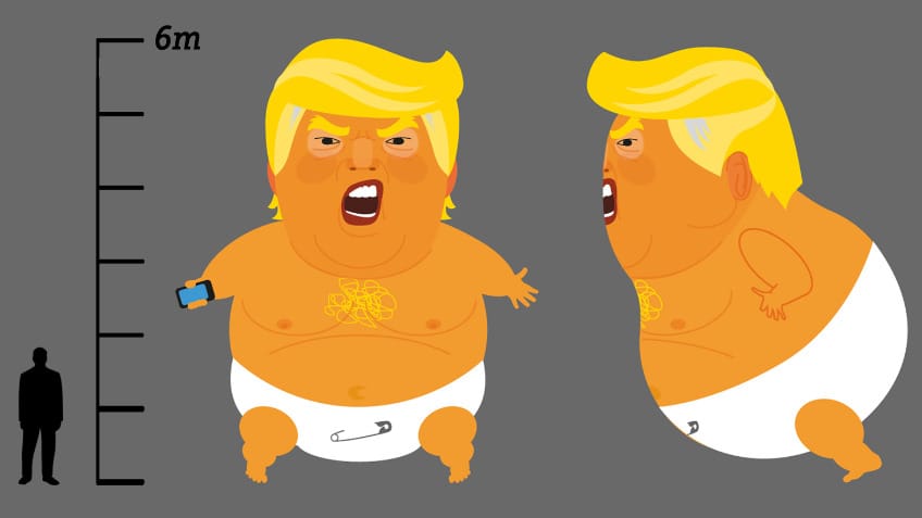 Das fliegende Trump-Baby misst ganze sechs Meter.