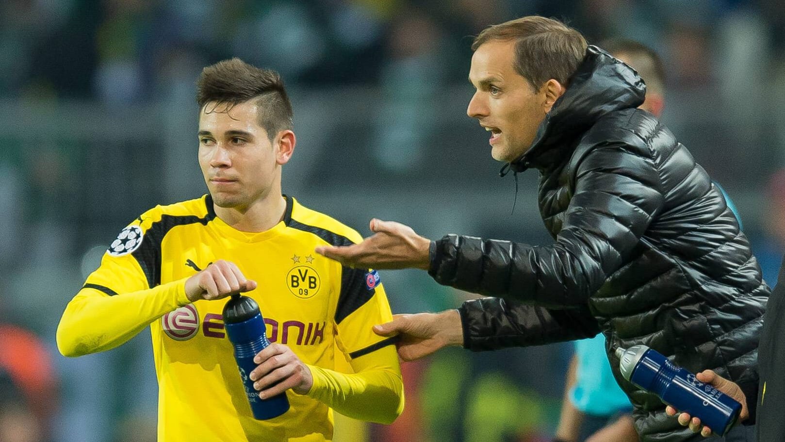 Guerreiro (l.) und Tuchel zu gemeinsamen Dortmunder Zeiten: Holt der Ex-BVB-Coach seinen früheren Schützling nach Paris?