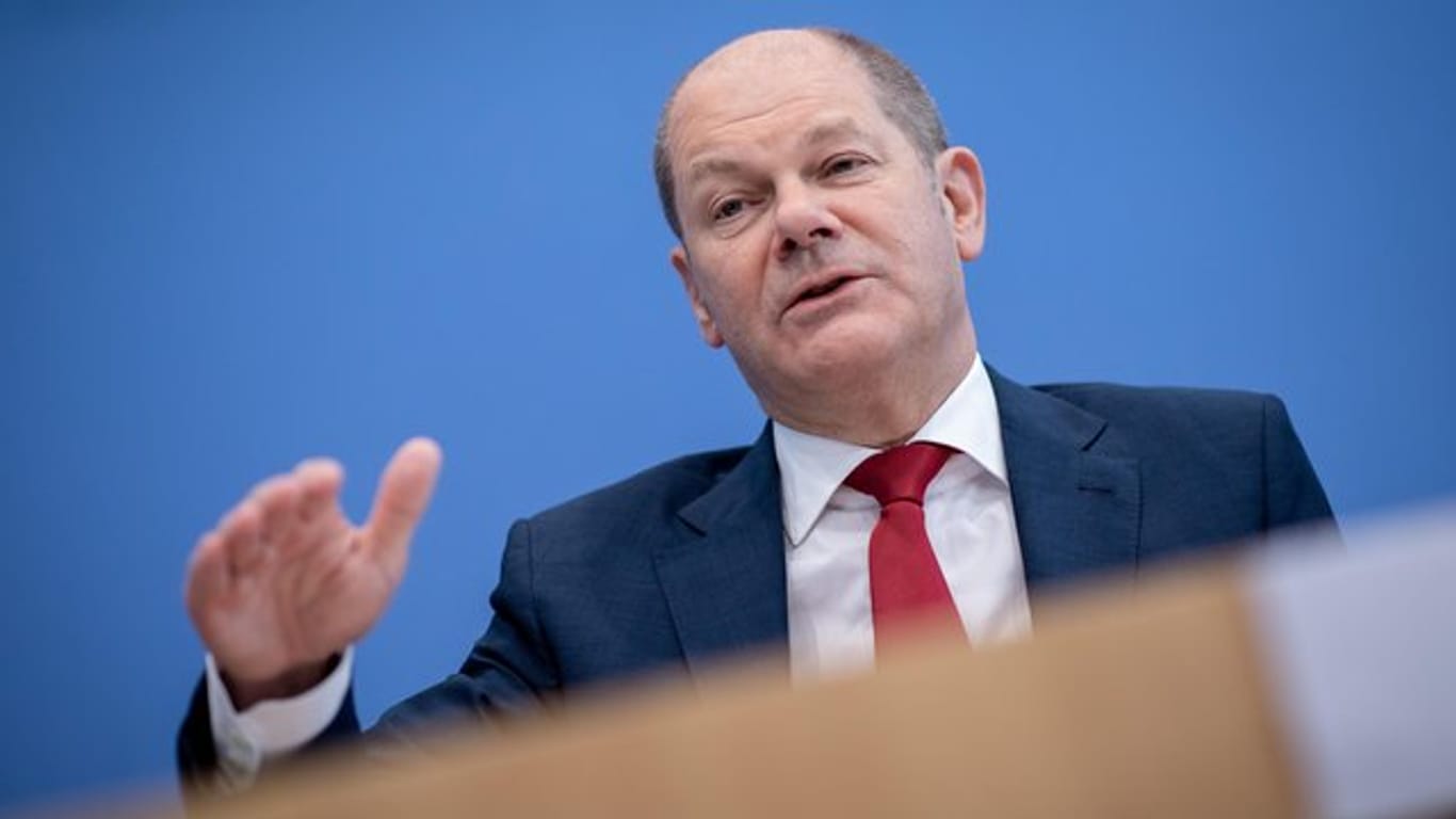 Finanzminister Olaf Scholz bei der Vorstellung des Regierungsentwurfes für den Haushalt 2019 und den Finanzplan bis 2022.