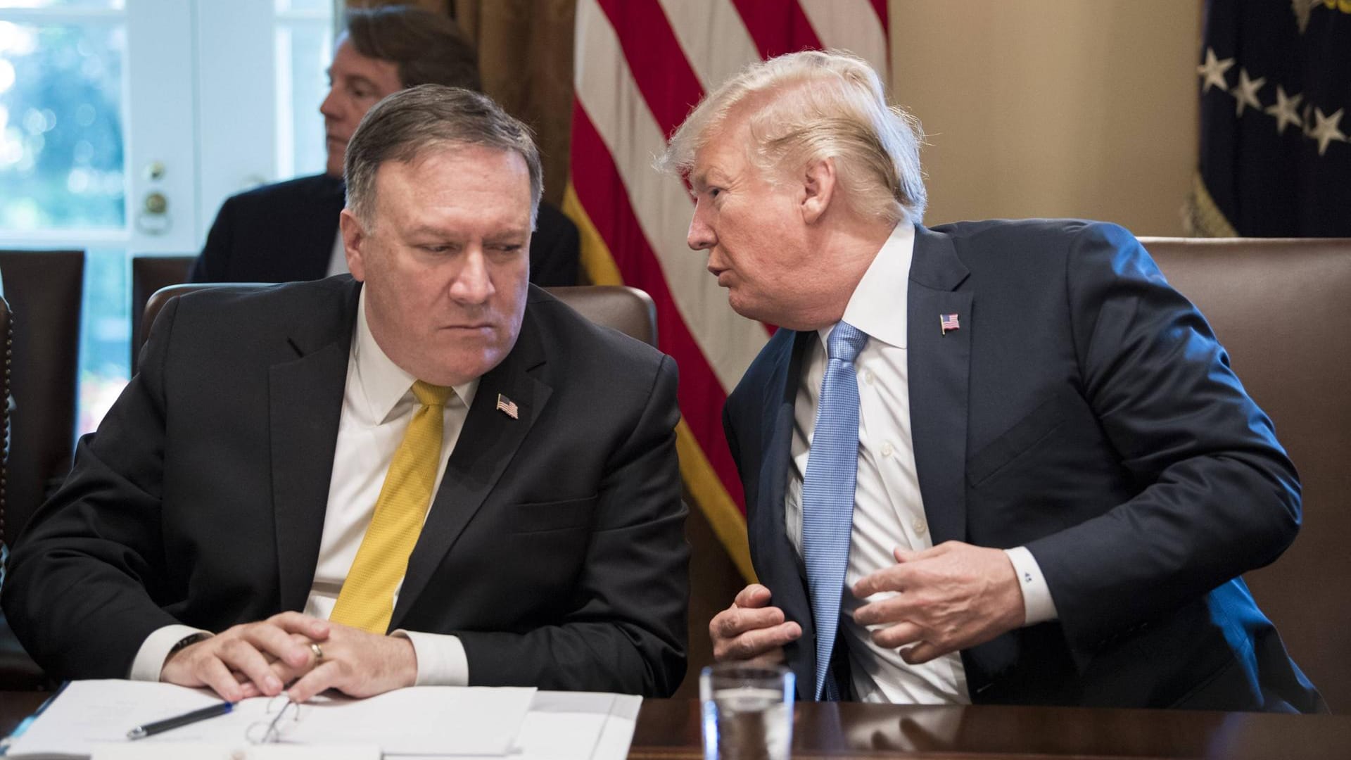 US-Präsident Donald Trump mit Außenminister Mike Pompeo: Der hatte von Fortschritten bei den Gesprächen mit Nordkorea gesprochen. Das klang von Seiten des Regimes anders.