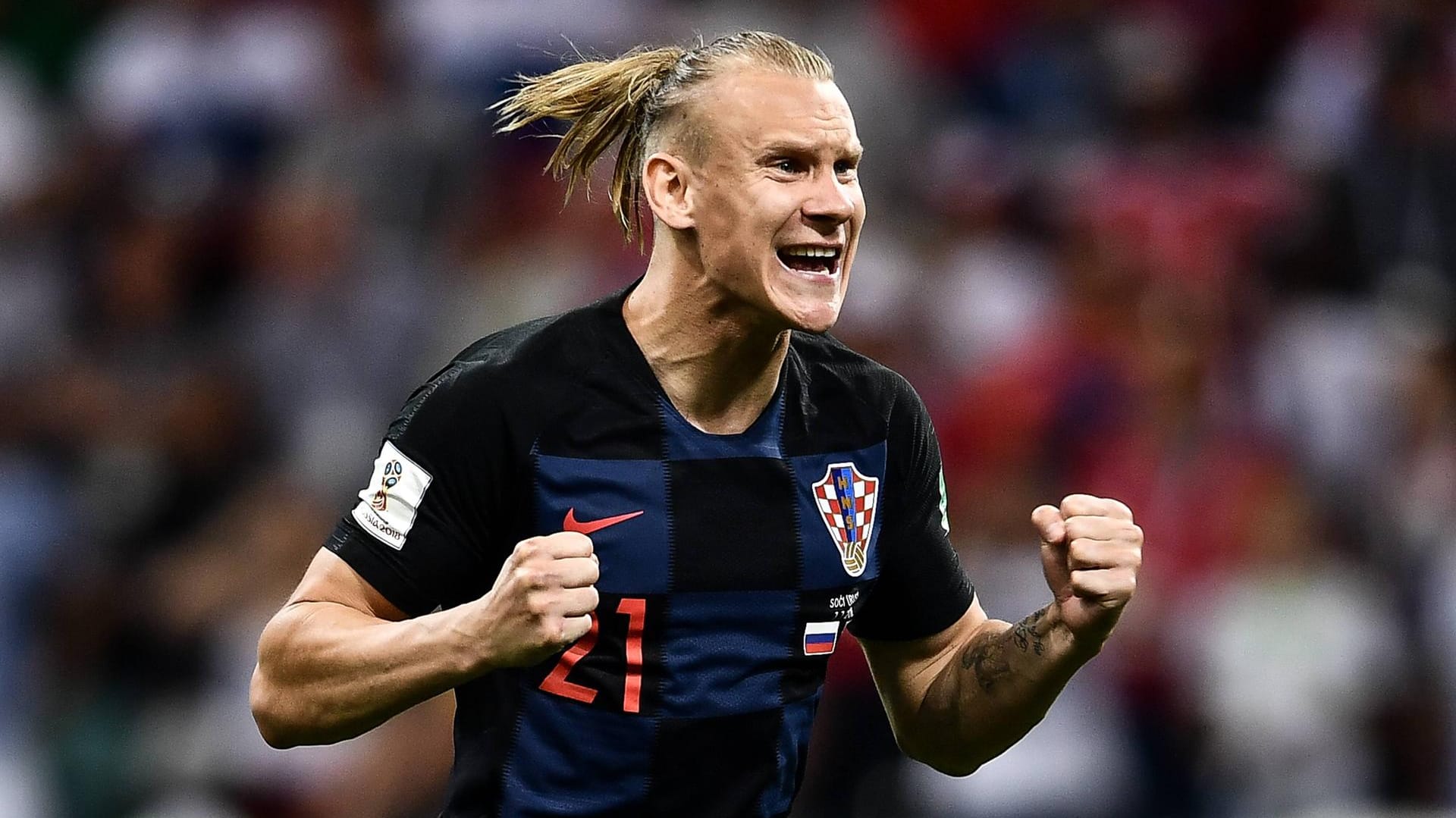 Hatte im Spiel gegen Russland viel zu feiern: Domagoj Vida erzielte erst das zwischenzeitliche 2:1 für Kroatien in der Verlängerung. Dann verwandelte er auch noch einen Elfer beim Elfmeterschießen.