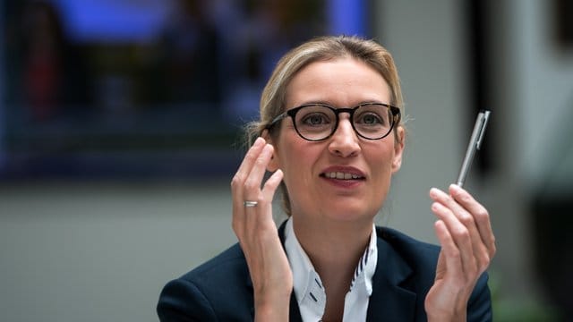 AfD-Fraktionschefin Weidel postete bei Twitter ein Bild, auf dem mit Blick auf die Umfrageergebnisse stand: "Volkspartei". AfD-Fraktionschefin Weidel postete bei Twitter ein Bild, auf dem mit Blick auf die Umfrageergebnisse stand: "Volkspartei".