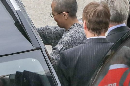 Liu Xia, Witwe des chinesischen Friedensnobelpreisträgers Liu Xiaobo, nach ihrer Ankunft auf dem Flughafen Berlin-Tegel.