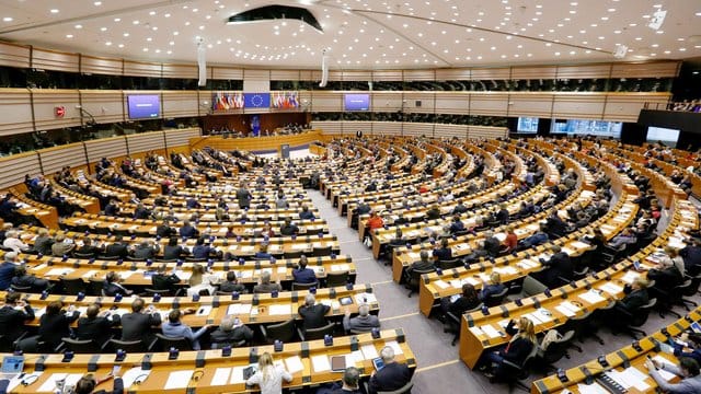 Blick in das Europaparlament. Blick in das Europaparlament.