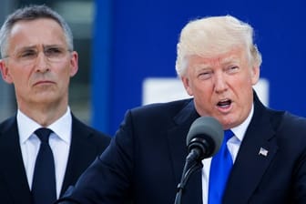 US-Präsident Donald Trump und Nato-Generalsekretär Jens Stoltenberg beim Nato-Gipfel im Mai 2017.