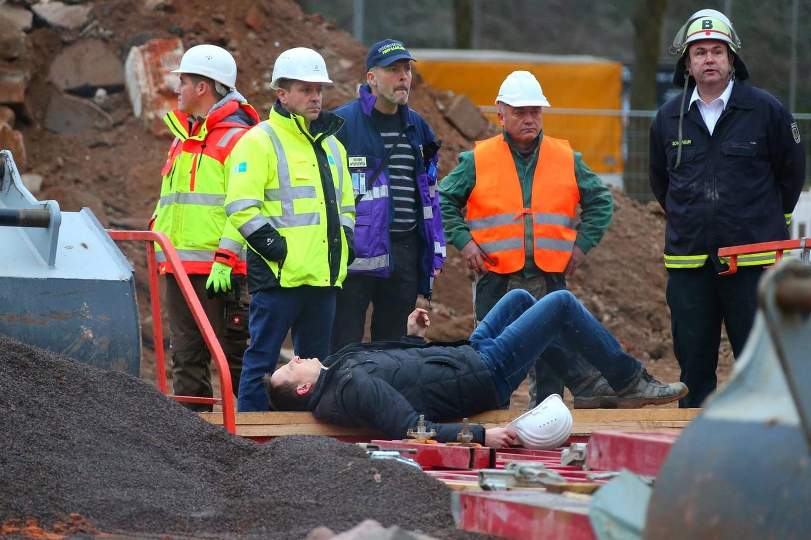 Unfall auf einer Baustelle